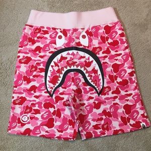 bape pink shorts